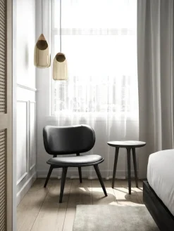 Mater Loungestole|Lænestole<The Lounge Chair, sort bøg med sort læder fra