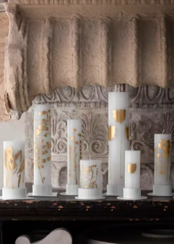 Kunstindustrien Lysestager<The Square lysestage Ø7 cm, hvid fra