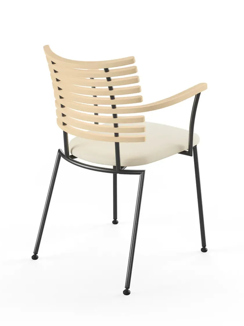 Naver Collection Spisebordsstole<Tiger Armstol, sort læder fra