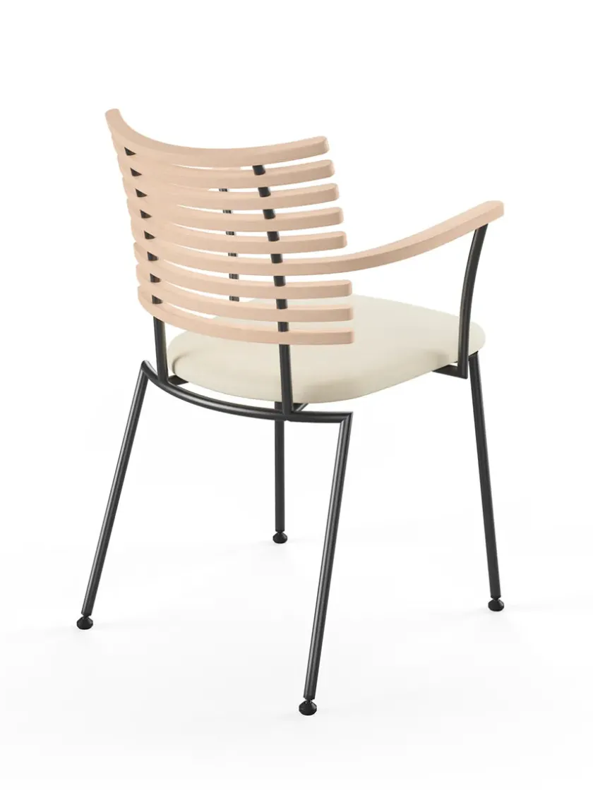 Naver Collection Spisebordsstole<Tiger Armstol, sort læder fra