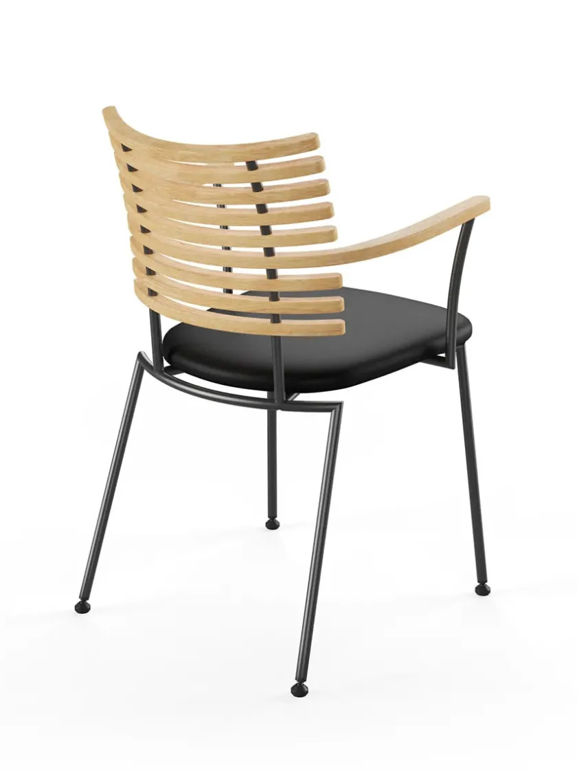 Naver Collection Spisebordsstole<Tiger Armstol, sort læder fra