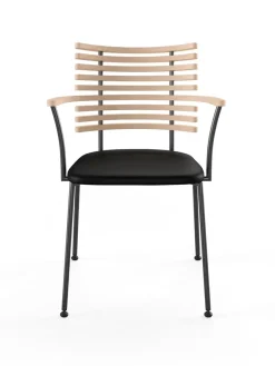 Naver Collection Spisebordsstole<Tiger Armstol, sort læder fra