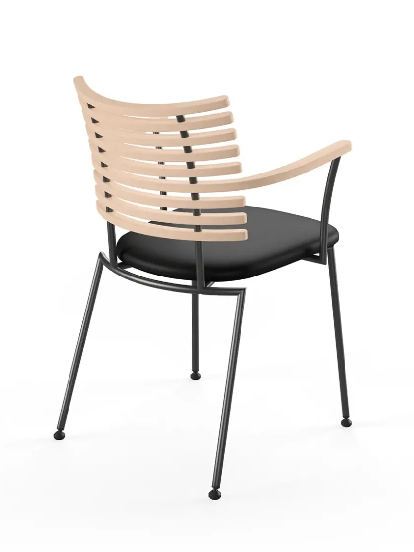 Naver Collection Spisebordsstole<Tiger Armstol, sort læder fra