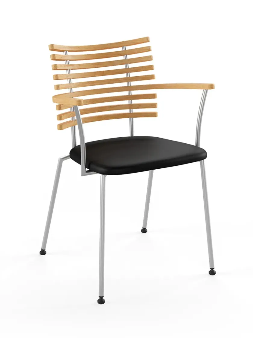 Naver Collection Spisebordsstole<Tiger Armstol, sort læder fra