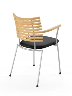 Naver Collection Spisebordsstole<Tiger Armstol, sort læder fra