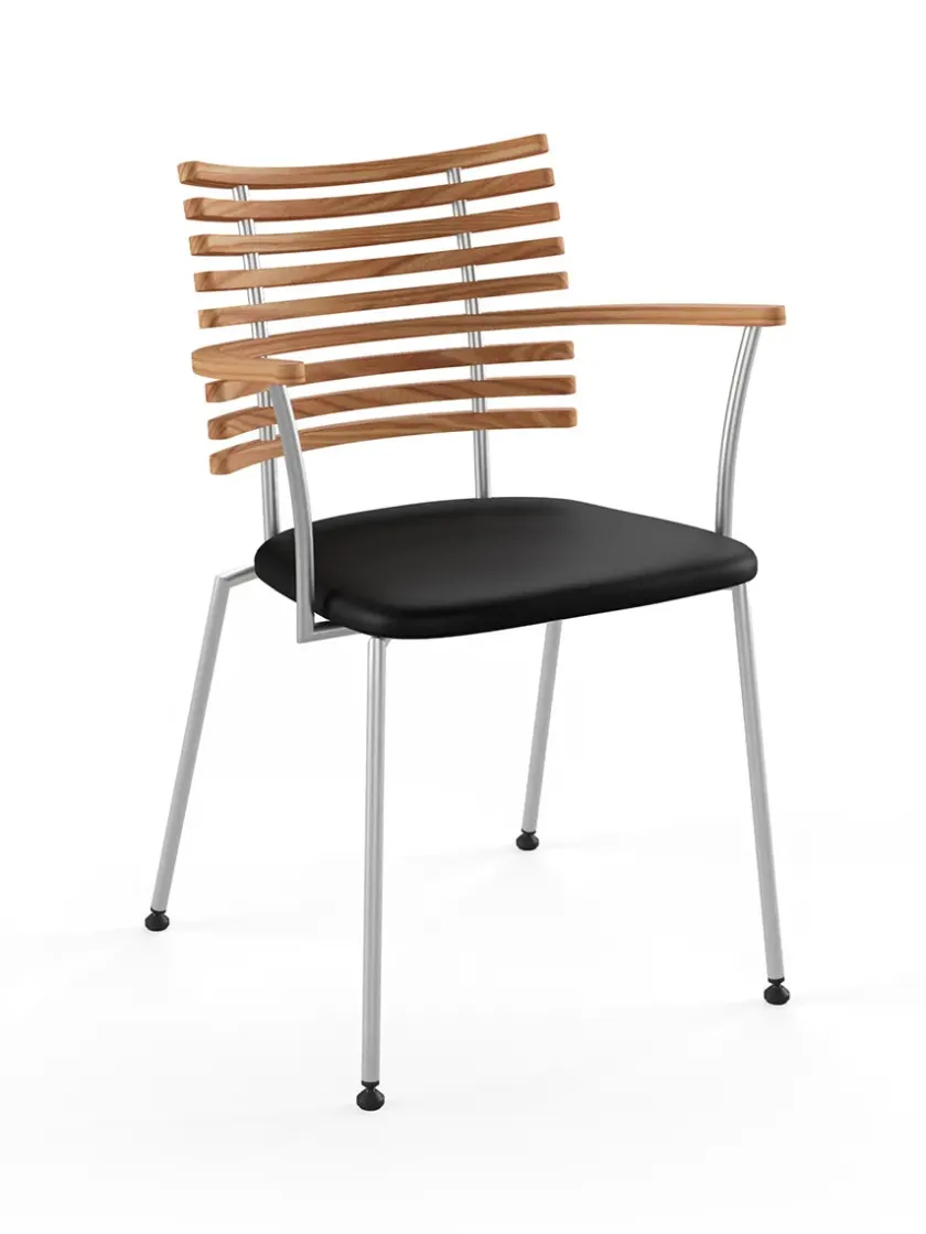 Naver Collection Spisebordsstole<Tiger Armstol, sort læder fra