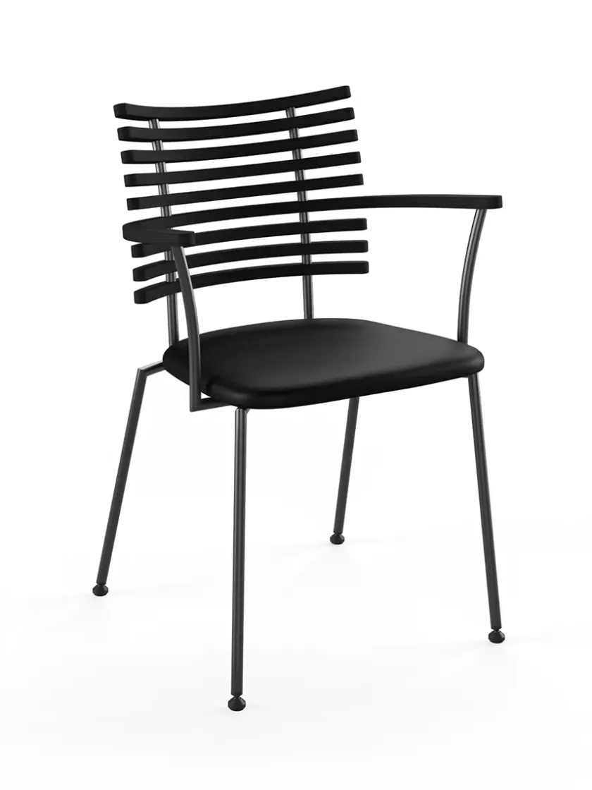 Naver Collection Spisebordsstole<Tiger Armstol, sort læder fra