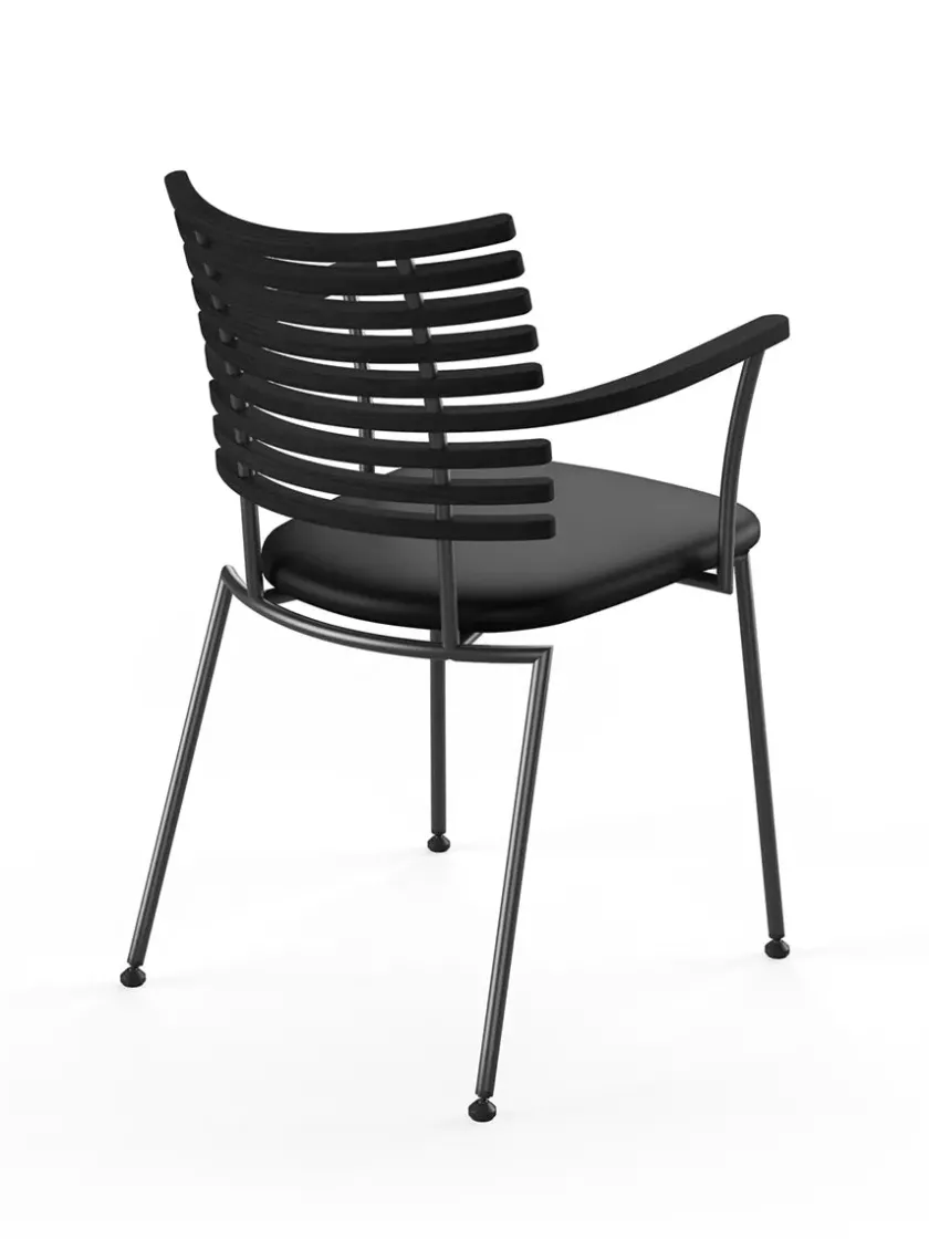 Naver Collection Spisebordsstole<Tiger Armstol, sort læder fra