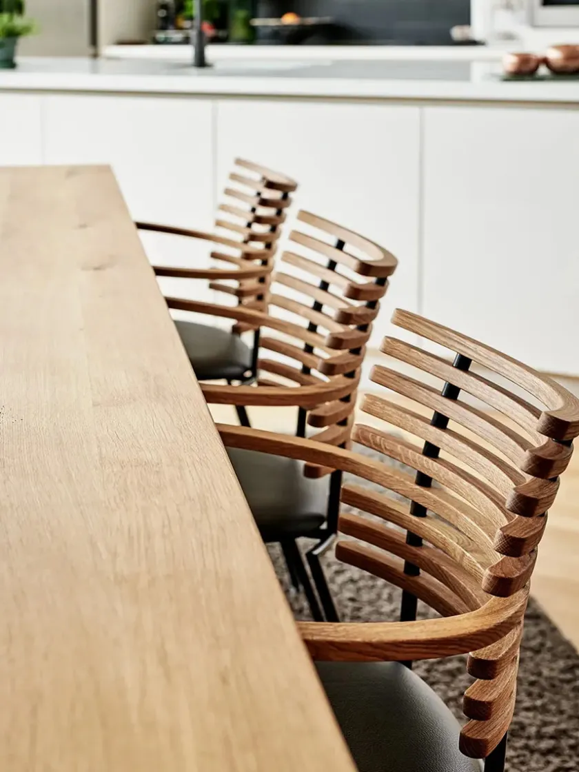 Naver Collection Spisebordsstole<Tiger Armstol, sort læder fra