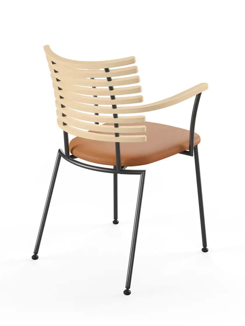 Naver Collection Spisebordsstole<Tiger Armstol, sort læder fra