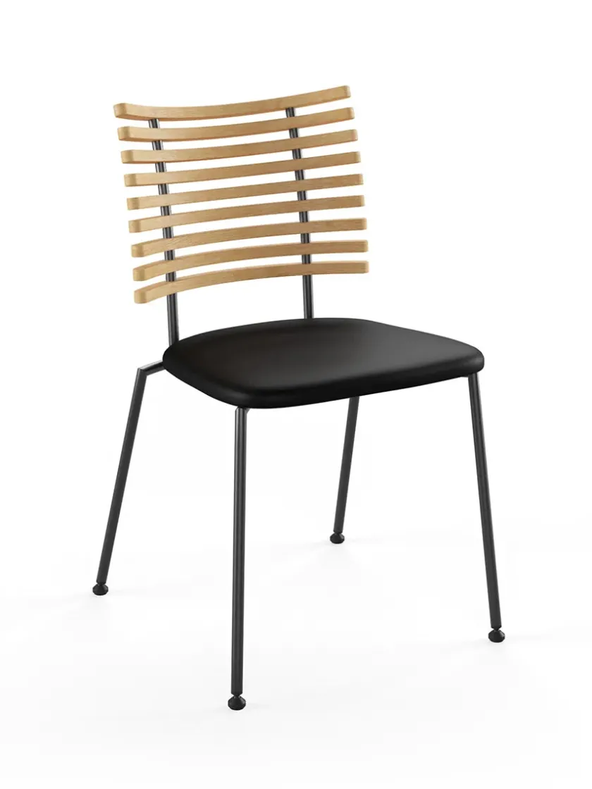 Naver Collection Spisebordsstole<Tiger Stol, sort læder fra