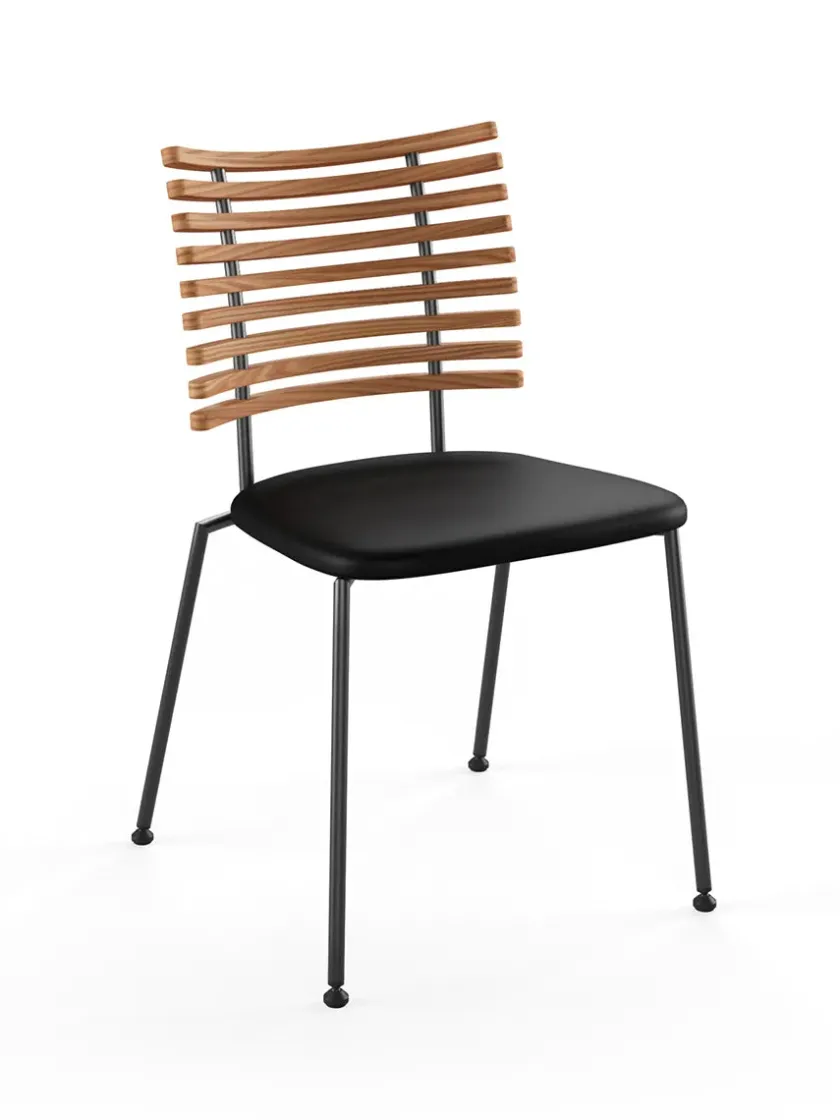 Naver Collection Spisebordsstole<Tiger Stol, sort læder fra