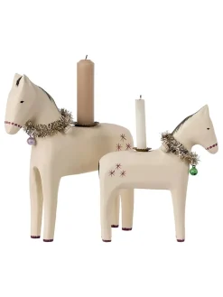 Maileg Lysestager<Træhest Lysestage, lille fra