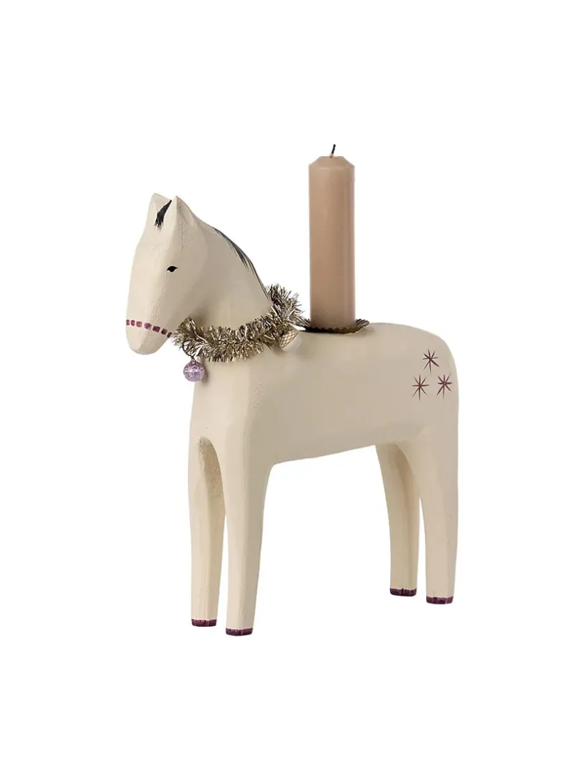 Maileg Lysestager<Træhest Lysestage, stor fra