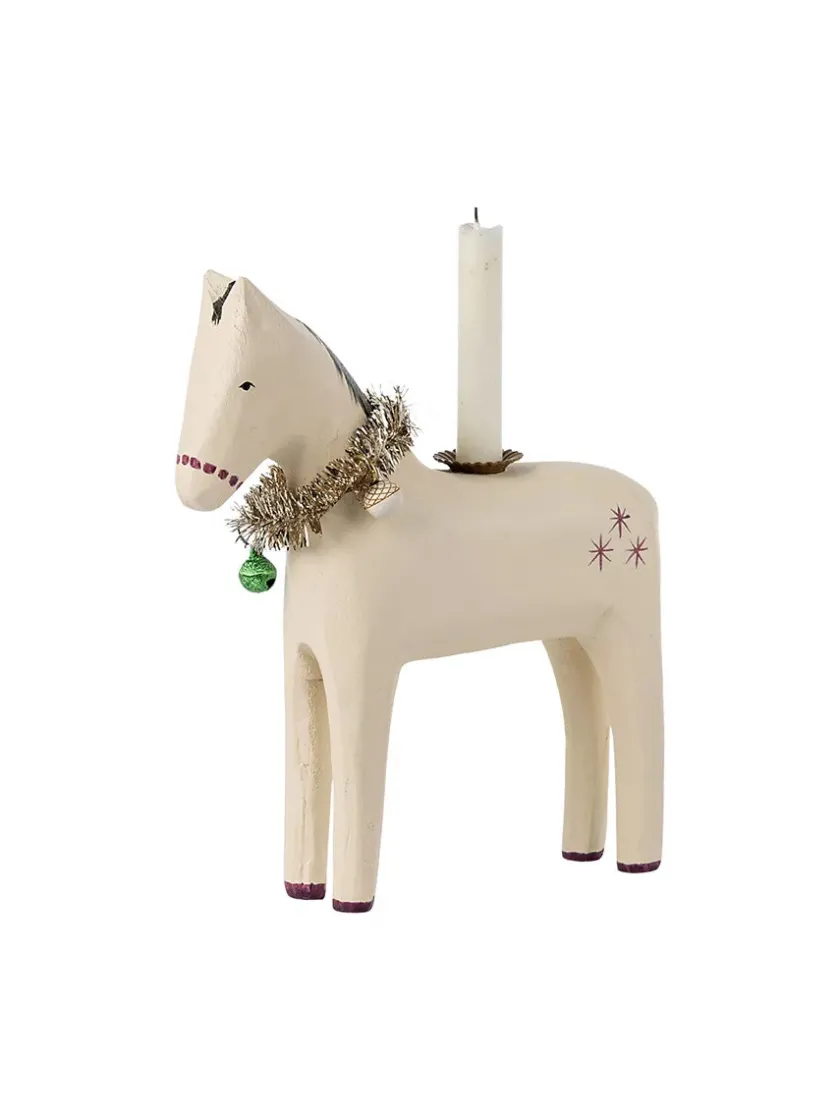 Maileg Lysestager<Træhest Lysestage, stor fra