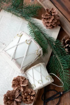 Ib Laursen Juletræspynt<Tromme Ø11 cm, creme fra