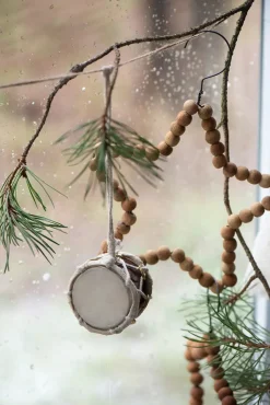 Ib Laursen Juletræspynt<Tromme mini, mørkebrun fra