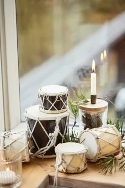 Ib Laursen Juletræspynt<Tromme mini, mørkebrun fra