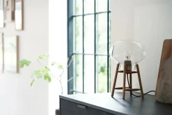 FDB Møbler Spots<U4 Hiti Bordlampe, klart glas/eg fra