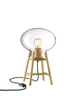 FDB Møbler Spots<U4 Hiti Bordlampe, klart glas/sort eg fra