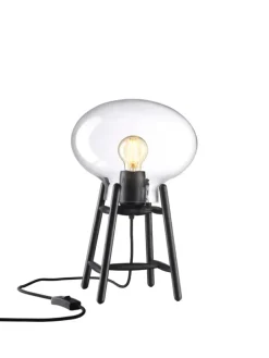 FDB Møbler Spots<U4 Hiti Bordlampe, klart glas/sort eg fra
