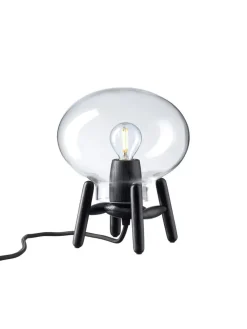 FDB Møbler Spots<U6 Mini Hiti Bordlampe, klart glas/sort eg fra