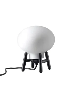 FDB Møbler Spots<U6 Mini Hiti Bordlampe, opalt glas/sort eg fra