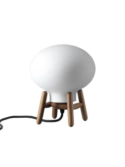 FDB Møbler Spots<U6 Mini Hiti Bordlampe, opalt glas/valnød fra