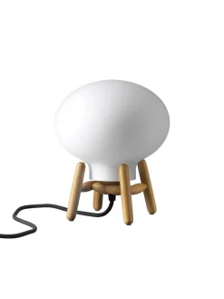 FDB Møbler Spots<U6 Mini Hiti Bordlampe, opalt glas/eg fra