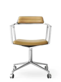 Vipp Kontorstole<452 Swivel Chair m/hjul, camel læder fra