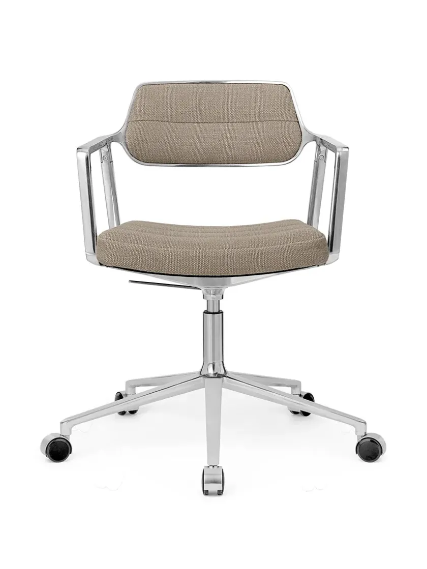 Vipp Kontorstole<453 Swivel+ Chair m/sort stel & hjul, sort læder fra