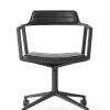 Vipp Kontorstole<452 Swivel Chair m/sort stel & hjul, sort læder fra