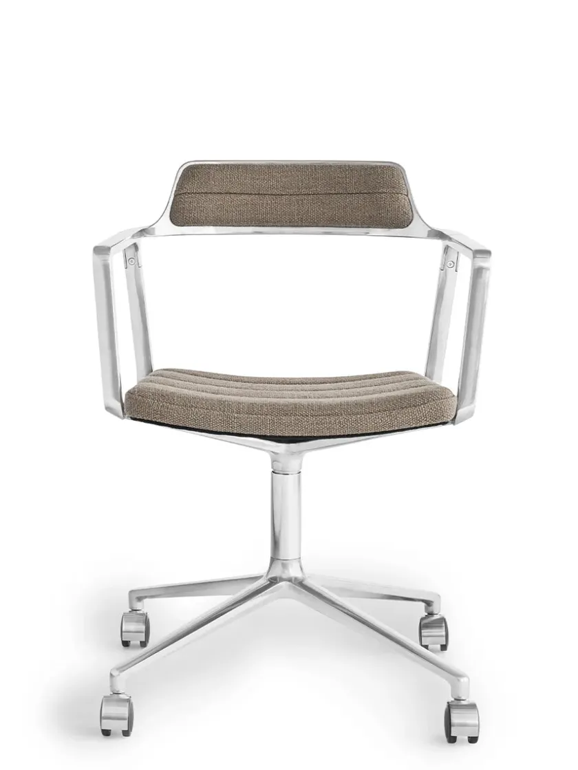 Vipp Kontorstole<452 Swivel Chair m/sort stel & hjul, sort læder fra