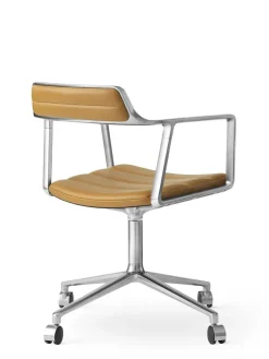 Vipp Kontorstole<452 Swivel Chair m/sort stel & hjul, sort læder fra