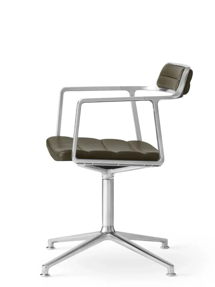 Vipp Spisebordsstole<452 Swivel Chair m/sort stel, sort læder fra