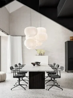 Vipp Spisebordsstole<452 Swivel Chair m/sort stel, sort læder fra