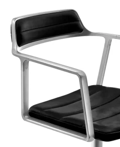 Vipp Spisebordsstole<452 Swivel Chair m/sort stel, sort læder fra