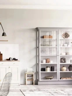 Lindebjerg Design Vitrineskabe<Vitrineskab Classic V2, lys grå fra