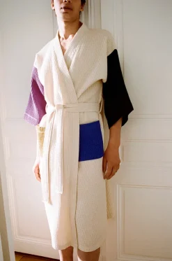 HAY Tøj|Badeværelsestekstiler<Waffle Badekåbe, off-white multi fra