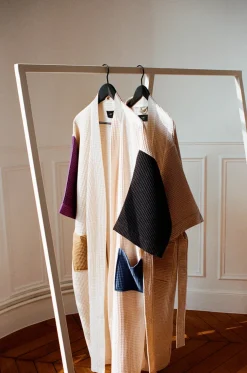 HAY Tøj|Badeværelsestekstiler<Waffle Badekåbe, off-white multi fra