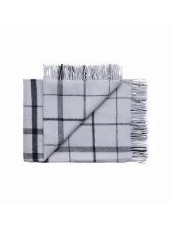 Silkeborg Uldspinderi Puder Og Plaider<Warp & Weft Plaid, concrete/midnight fra