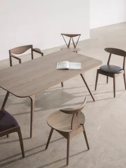 Stellar Works Spisebordsstole<Wohlert Louisiana stol, valnød sort læder fra