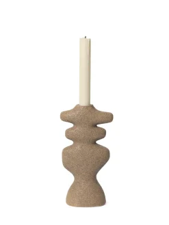 Ferm Living Lysestager<Yara Candle Holder Large, dark sand fra