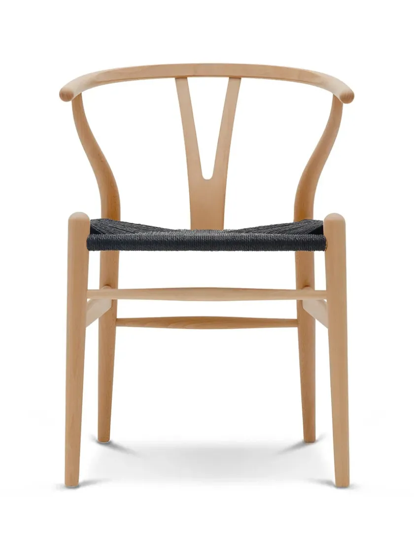 Carl Hansen & Søn Spisebordsstole<Y-stol CH24, Bøg lak med sort flet af Hans J. Wegner