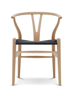 Carl Hansen & Søn Spisebordsstole<Y-stol CH24, Bøg lak med sort flet af Hans J. Wegner