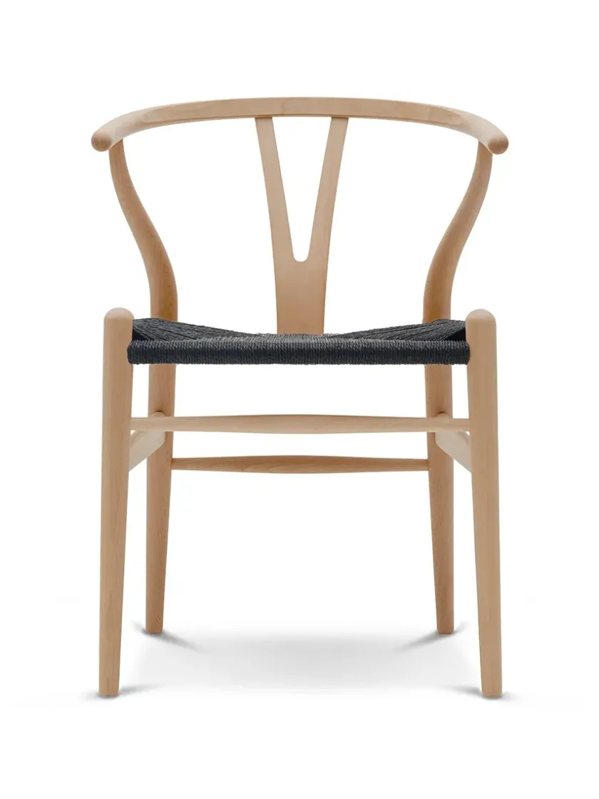Carl Hansen & Søn Spisebordsstole<Y-stol CH24, Bøg lak med sort flet af Hans J. Wegner