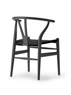 Carl Hansen & Søn Spisebordsstole<Y-stol CH24 Soft Anthracite Grey med sort flet af Hans J. Wegner